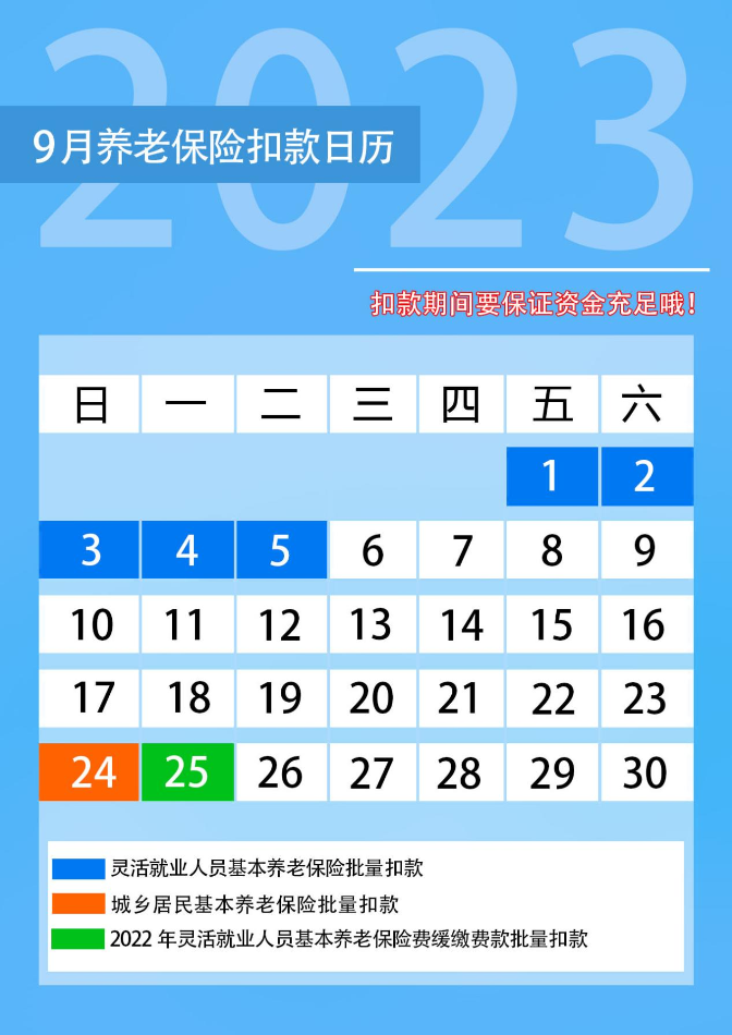 有變化！注意9月養(yǎng)老保險(xiǎn)費(fèi)批量扣款時(shí)間