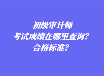 初級審計師考試成績在哪里查詢？合格標(biāo)準(zhǔn)？