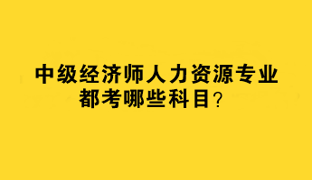 2023年中級經(jīng)濟師人力資源專業(yè)都考哪些科目？