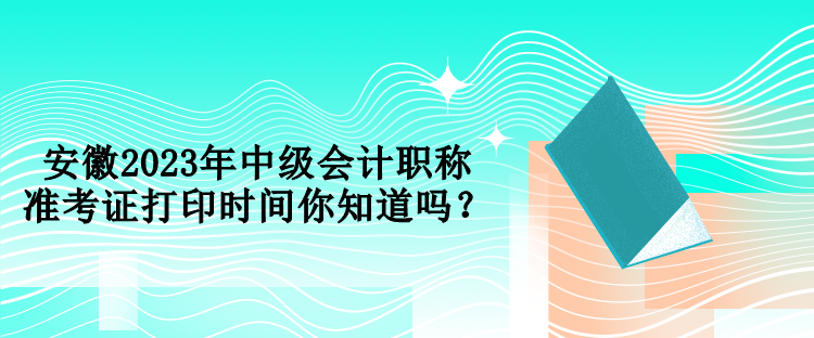 安徽2023年中級(jí)會(huì)計(jì)職稱(chēng)準(zhǔn)考證打印時(shí)間你知道嗎？