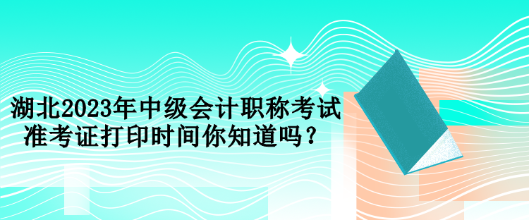 湖北2023年中級(jí)會(huì)計(jì)職稱考試準(zhǔn)考證打印時(shí)間你知道嗎？