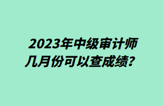 2023年中級(jí)審計(jì)師幾月份可以查成績(jī)？