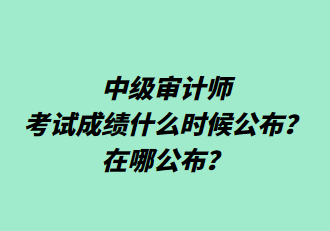 中級(jí)審計(jì)師考試成績(jī)什么時(shí)候公布？在哪公布？