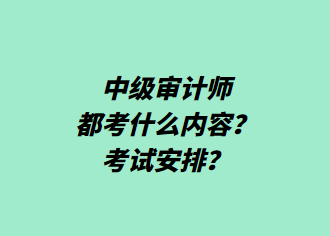 中級(jí)審計(jì)師都考什么內(nèi)容？考試安排？