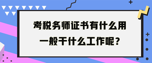 稅務(wù)師一般干什么工作呢？