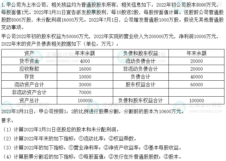 2023中級(jí)會(huì)計(jì)《財(cái)務(wù)管理》第一批考試試題及參考答案(考生回憶版)