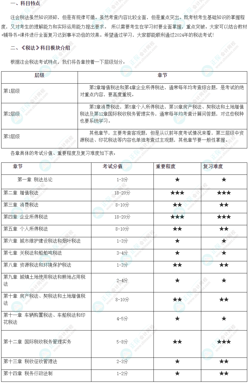 2024年注會備考進行時！一文了解稅法科目特點！