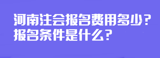 河南注會報名費用多少？報名條件是什么？