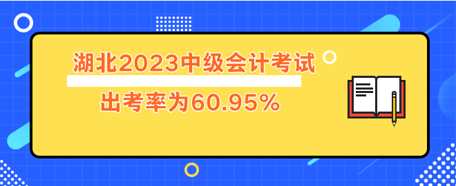 湖北2023年中級會計考試出考率60.95%