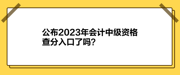 公布2023年會計(jì)中級資格查分入口了嗎？