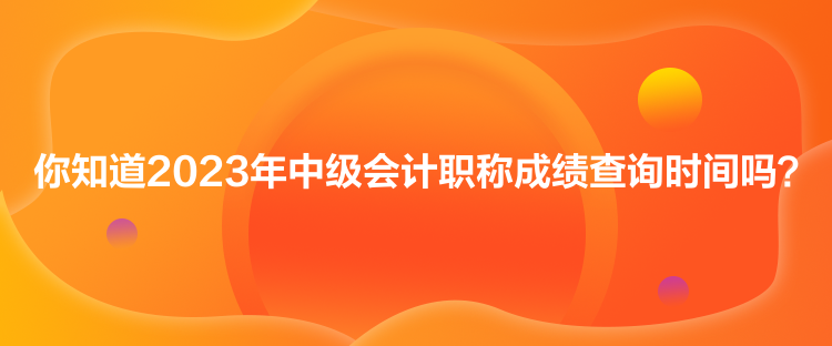 你知道2023年中級(jí)會(huì)計(jì)職稱成績(jī)查詢時(shí)間嗎？