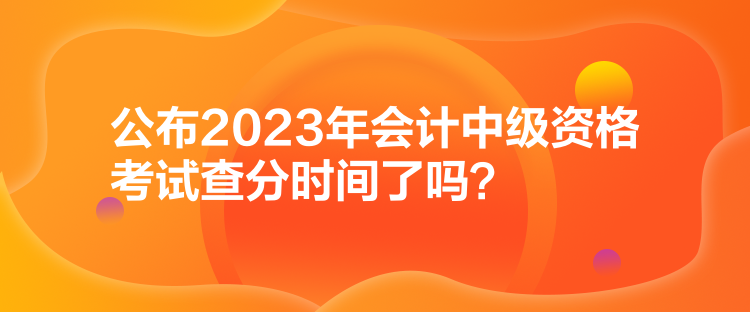 公布2023年會計中級資格考試查分時間了嗎？