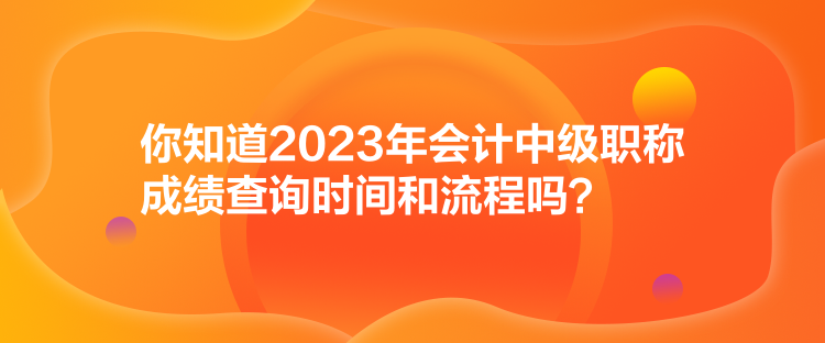 你知道2023年會計(jì)中級職稱成績查詢時(shí)間和流程嗎？