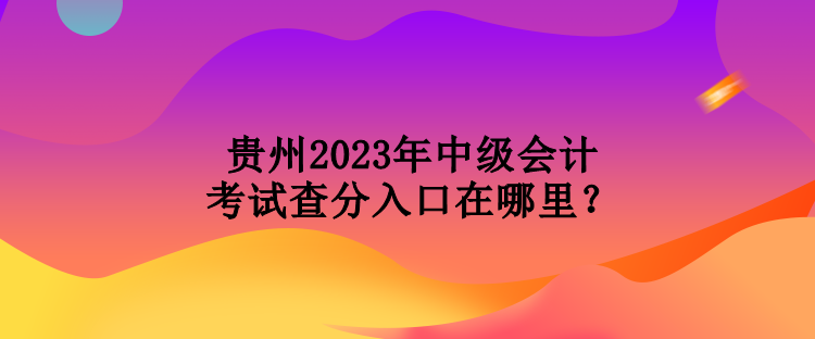 貴州2023年中級會計(jì)考試查分入口在哪里？