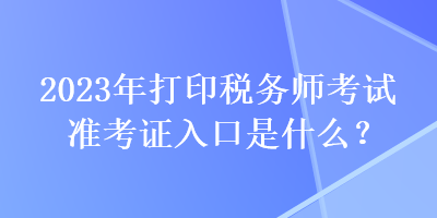 2023年打印稅務(wù)師考試準考證入口是什么？