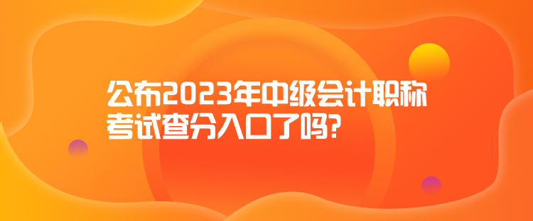 公布2023年中級(jí)會(huì)計(jì)職稱考試查分入口了嗎？