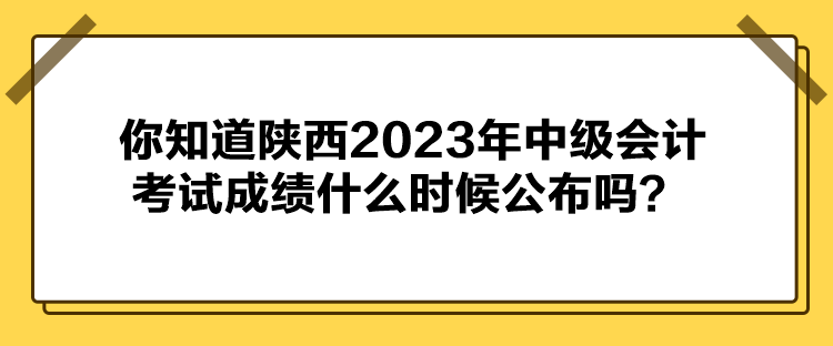 你知道陜西2023年中級(jí)會(huì)計(jì)考試成績(jī)什么時(shí)候公布嗎？