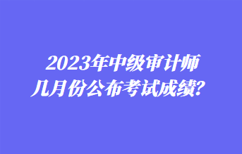 2023年中級(jí)審計(jì)師幾月份公布考試成績？