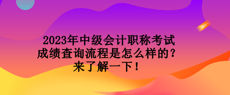 2023年中級(jí)會(huì)計(jì)職稱考試成績(jī)查詢流程是怎么樣的？來(lái)了解一下！