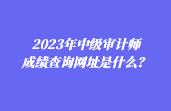 2023年中級審計師成績查詢網(wǎng)址是什么？