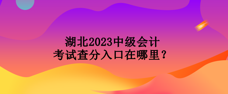 湖北2023中級會計(jì)考試查分入口在哪里？