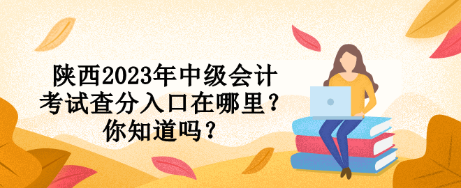 陜西2023年中級會計考試查分入口在哪里？你知道嗎？