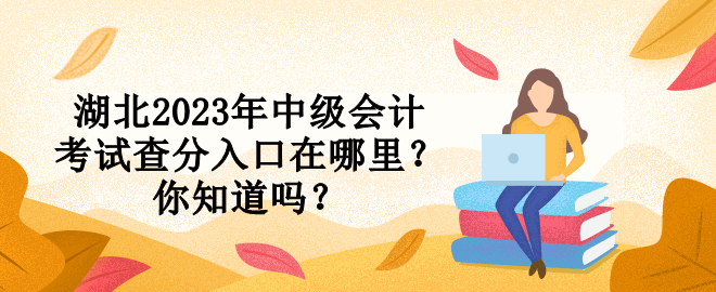 湖北2023年中級會計考試查分入口在哪里？你知道嗎？