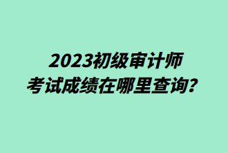 2023初級審計師考試成績在哪里查詢？