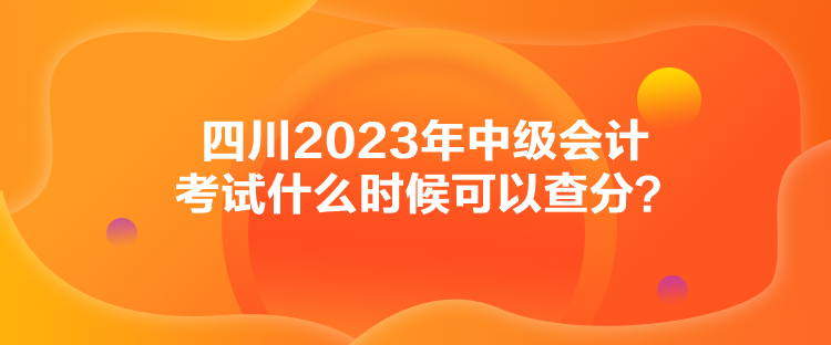 四川2023年中級會計(jì)考試什么時候可以查分？