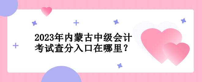 2023年內(nèi)蒙古中級會計(jì)考試查分入口在哪里？