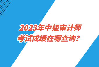 2023年中級審計(jì)師考試成績在哪查詢？