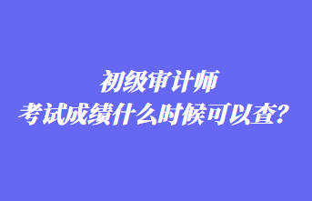 初級審計師考試成績什么時候可以查？