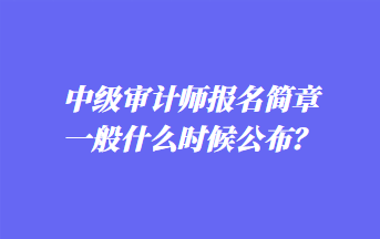 中級審計師報名簡章一般什么時候公布？