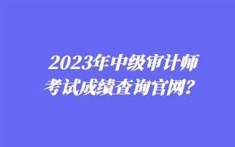 2023年中級審計師考試成績查詢官網(wǎng)？