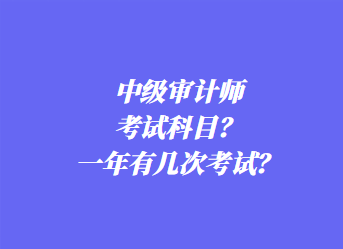 中級(jí)審計(jì)師考試科目？一年有幾次考試？