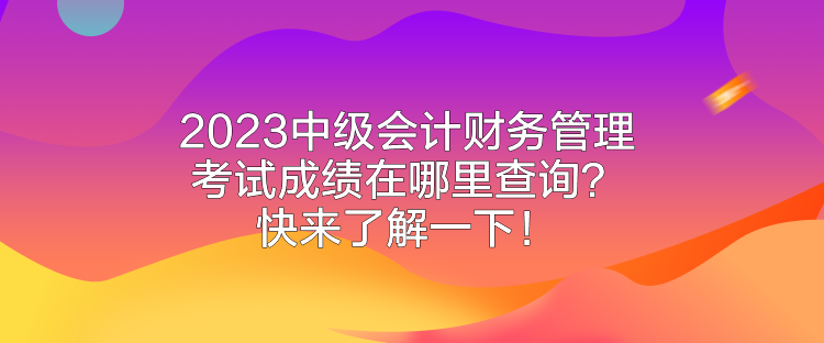 2023中級會計(jì)財(cái)務(wù)管理考試成績在哪里查詢？快來了解一下！