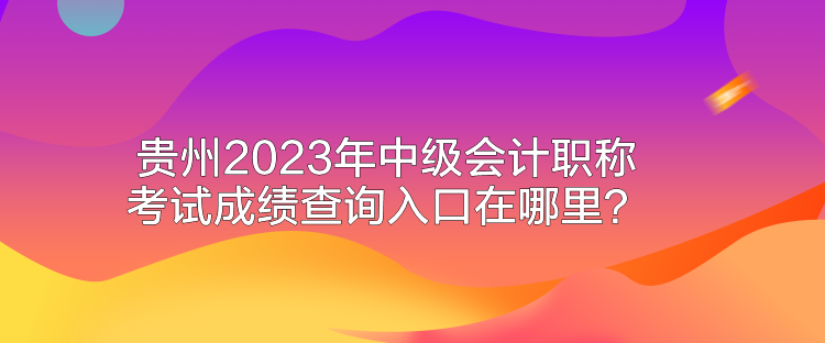 貴州2023年中級會計職稱考試成績查詢入口在哪里？