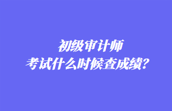 初級(jí)審計(jì)師考試什么時(shí)候查成績？