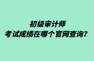 初級審計(jì)師考試成績在哪個官網(wǎng)查詢？