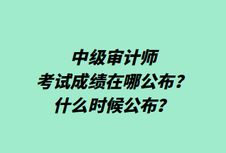 中級(jí)審計(jì)師考試成績在哪公布？什么時(shí)候公布？