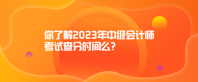 你了解2023年中級(jí)會(huì)計(jì)師考試查分時(shí)間么？