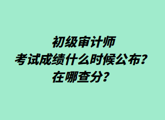 初級(jí)審計(jì)師考試成績(jī)什么時(shí)候公布？在哪查分？