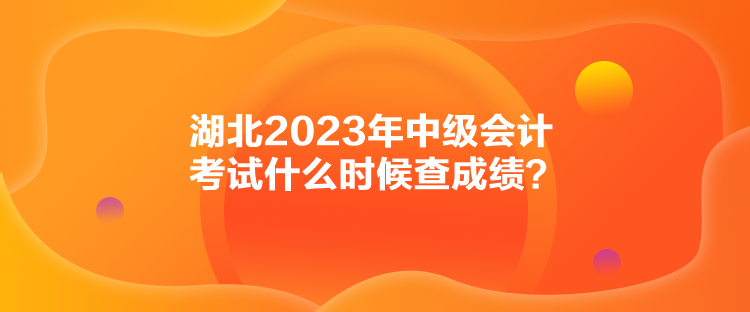 湖北2023年中級會計考試什么時候查成績？