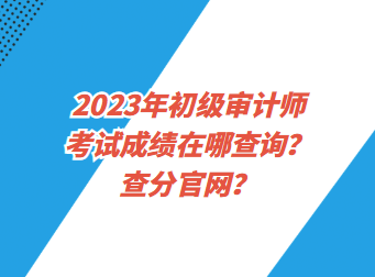 2023年初級(jí)審計(jì)師考試成績(jī)?cè)谀牟樵?？查分官網(wǎng)？