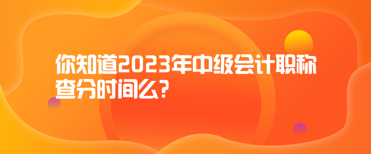 你知道2023年中級(jí)會(huì)計(jì)職稱(chēng)查分時(shí)間么？