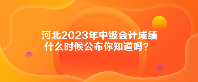 河北2023年中級會計成績什么時候公布你知道嗎？