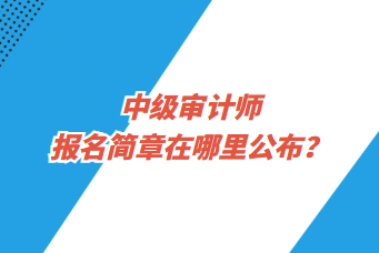 中級(jí)審計(jì)師報(bào)名簡章在哪里公布？