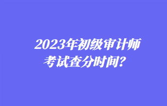 2023年初級(jí)審計(jì)師考試查分時(shí)間？