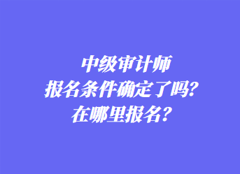 中級(jí)審計(jì)師報(bào)名條件確定了嗎？在哪里報(bào)名？