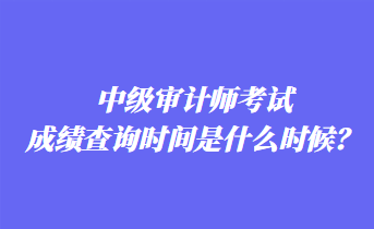 中級(jí)審計(jì)師考試成績(jī)查詢(xún)時(shí)間是什么時(shí)候？